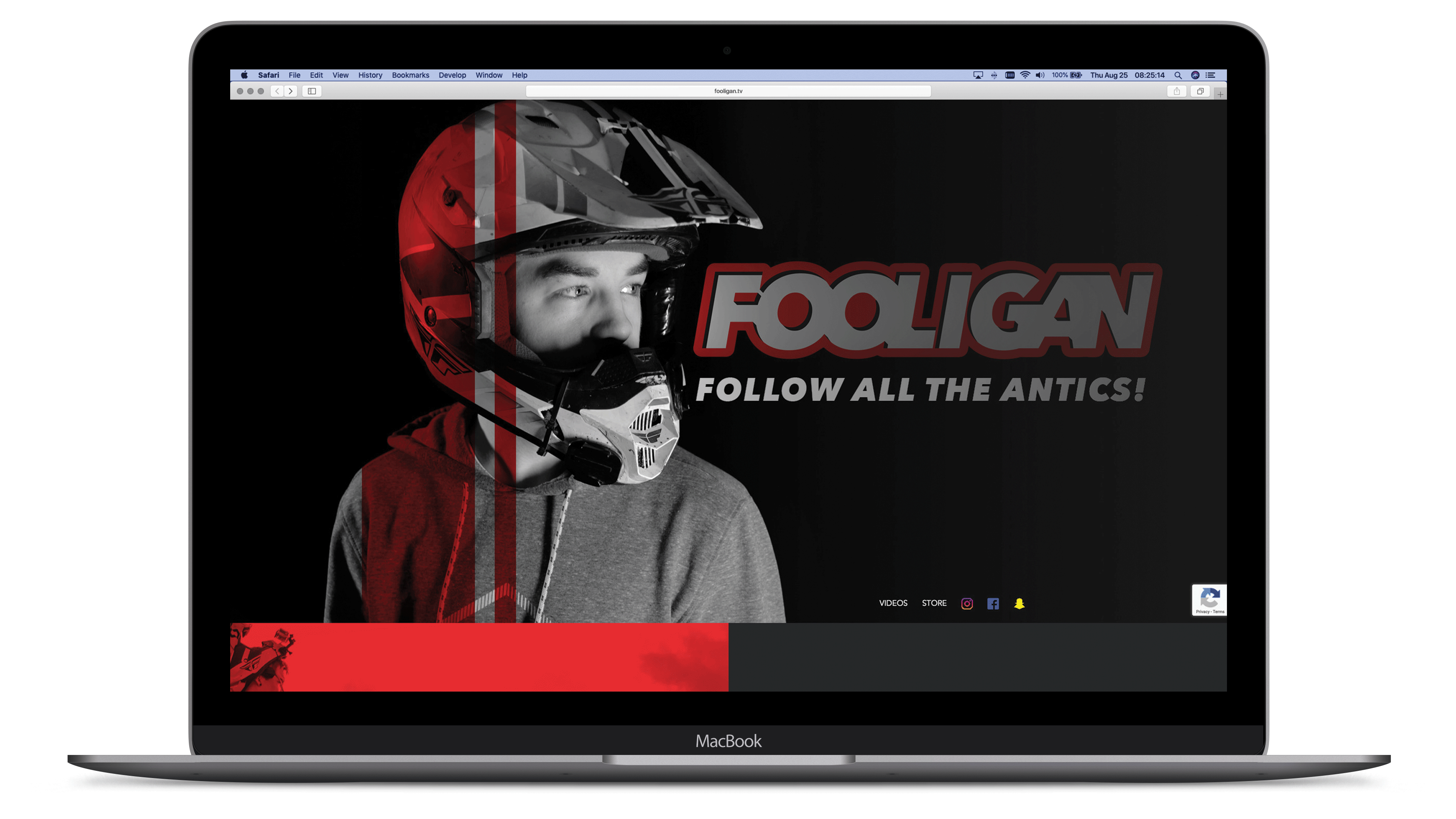 Fooligan Moto Vlog’s one page website design and development.